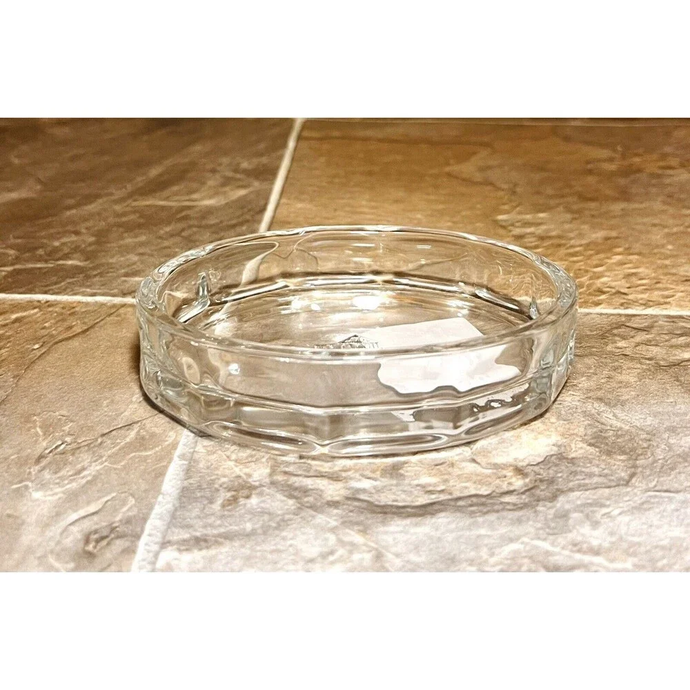 Set of 2 Sculpted Clear Glass Soap Trinket Dish - Hearth & Hand With Magnolia